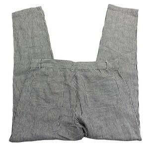 Alex Crane Pants Mens 33 X 28 Black Striped Chino Flat Front Linen Lightweight